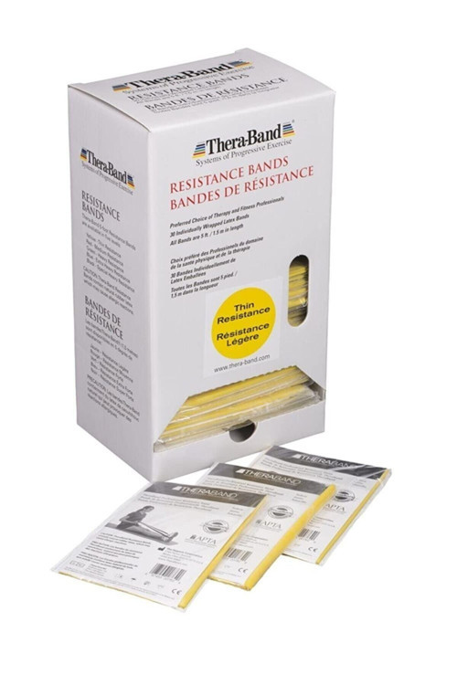 Thera Band 1,5 Metre Sarı Paketli Egzersiz Pilates Bandı,Sarı Direnç Lastiği
