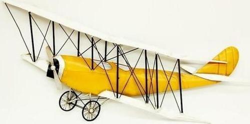 Uçak Pano Sarı Vintage Dekoratif Ev Ofis Hediyelik