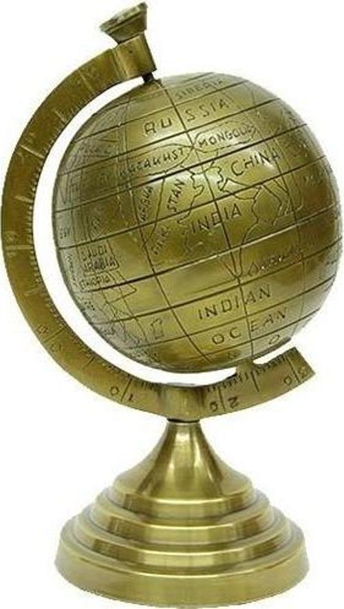 Yerküre Dünya Antik Bronz Dekoratif Hediyelik