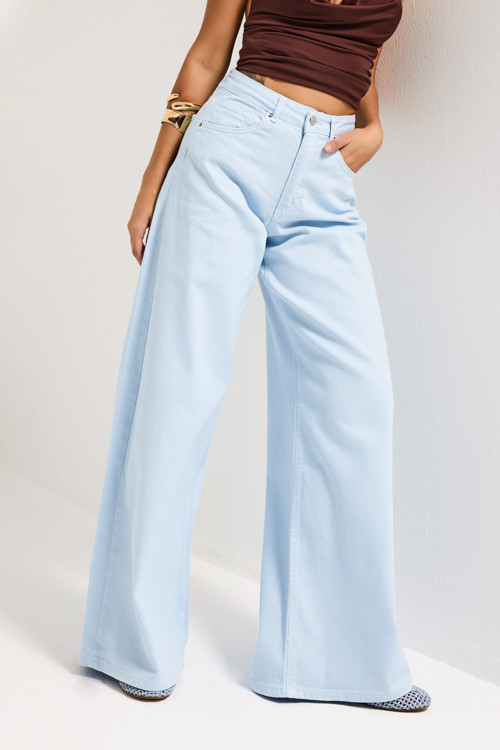 Kadın Bebe Mavisi 6s6-103 palazzo Fit Elastan Kumaş Denim Jean