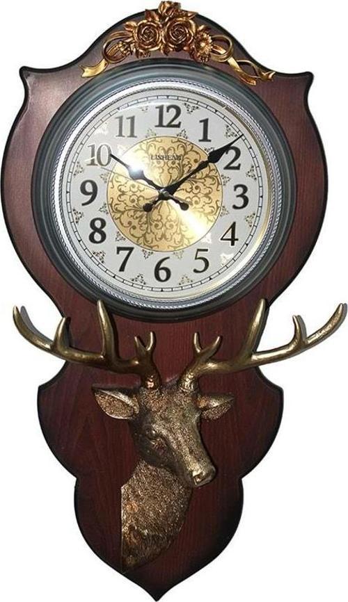Duvara Asmalı Geyik Saat Dekoratif Hediyelik