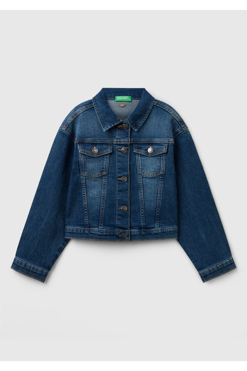Kız Çocuk Koyu Denim Denim Ceket