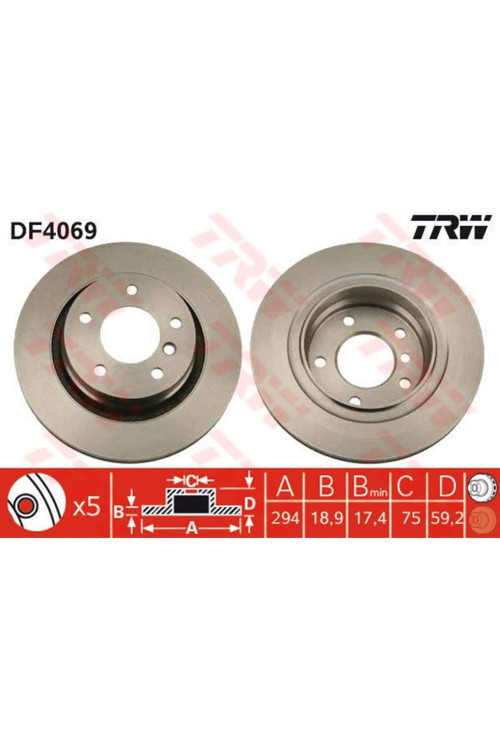 DF4069 FREN DİSKİ ARKA 5D 294mm E46 3 SERISI 00-05