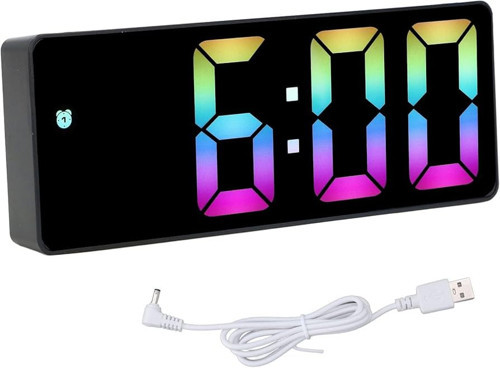 Led ışıklı masa saati usb kablolu dijital masa saati tarih+derece