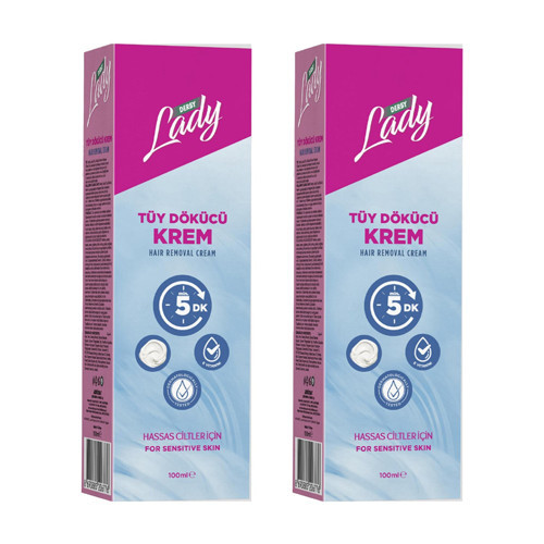 Lady Tüy Dökücü Krem Hassas Ciltler İçin 100 ml x 2 Adet