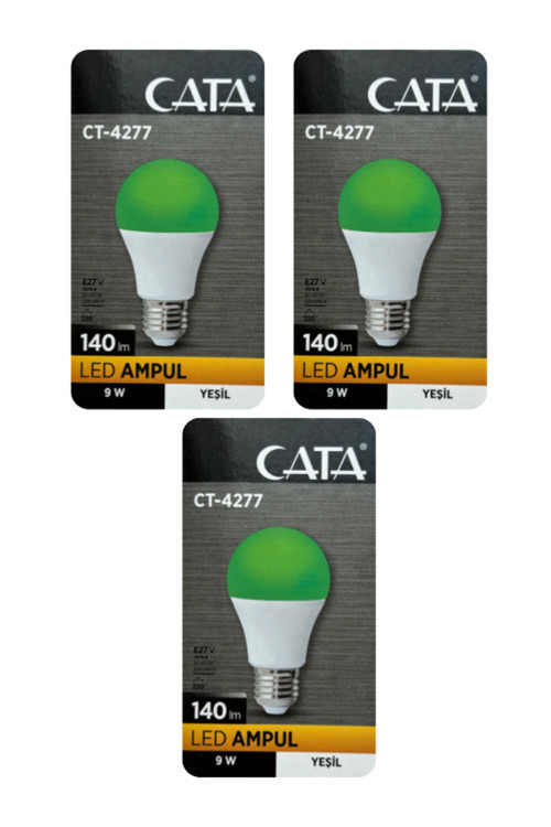 CT-4277 9W Yeşil Işık E27 Duylu Led Ampul (3 Adet)