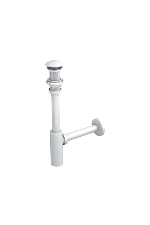 Moon Ayarlanabilen Lavabo Sifonu Beyaz Taşmasız 300mm Başlıklı ABS