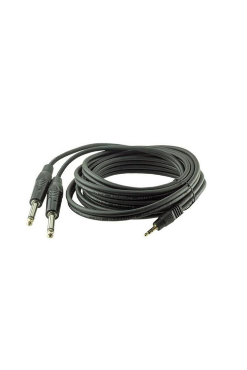 3.5mm Stereo Erkek 2x 6.3mm Mono Erkek Kablo 3Metre
