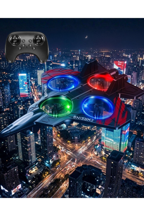 LED Işıklı Oyuncak Drone Fighter Jet Tasarımlı Uzaktan Kumandalı Uçak