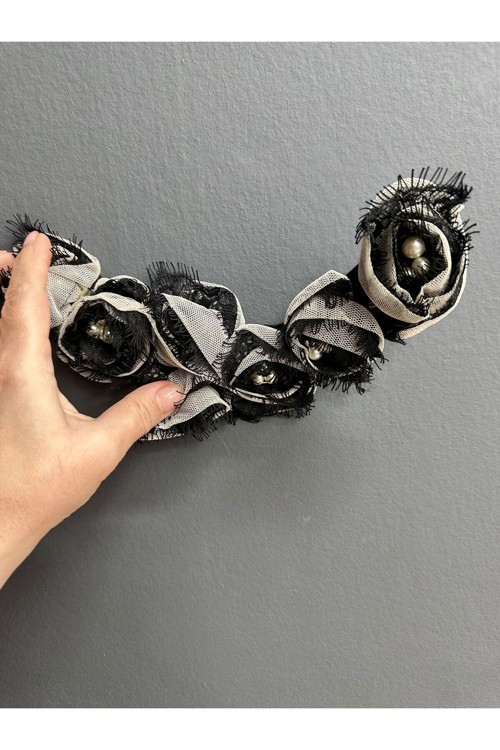 24X10 Cm İnci Boncuklu Yaka Dikiş Aksesuarı