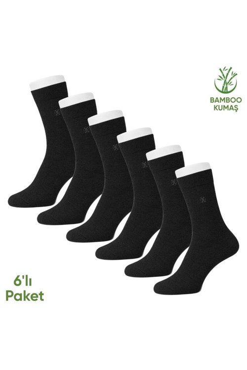 Bambu Erkek Soket Çorabı - 6 Çift - Dikişsiz - Gori -17135 - Set 6