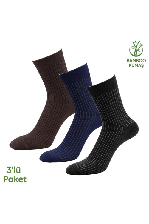 Bambu Erkek Soket Çorabı - 3 Çift - Dikişsiz - Malta - 17671 - Set 2
