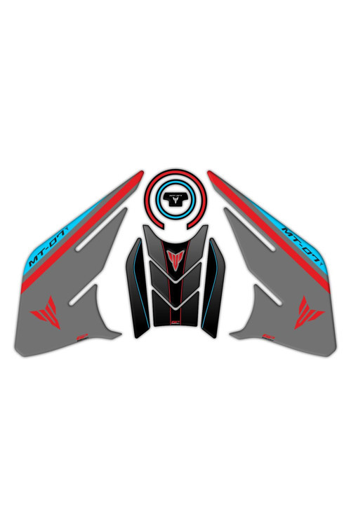 Yamaha MT-07 2021-2024 Uyumlu Tank Pad Seti Kırmızı-Gri
