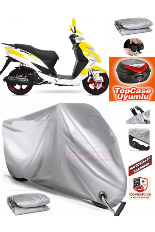Yuki YB 150 Jumbo Arka Çanta Uyumlu Motor Brandası (Bağlantı,Kilit Uyumlu)