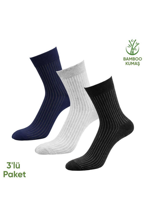 Bambu Erkek Soket Çorabı - 3 Çift - Dikişsiz - Malta - 17671 - Set 3