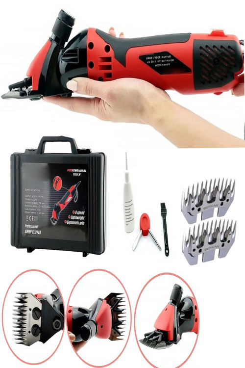 Alman Design 4600 Watt Çift Metal Şanzuman Koyun Keçi Kirkma Kirpma Makinesi 2 Takım Bıçak Hediyeli.