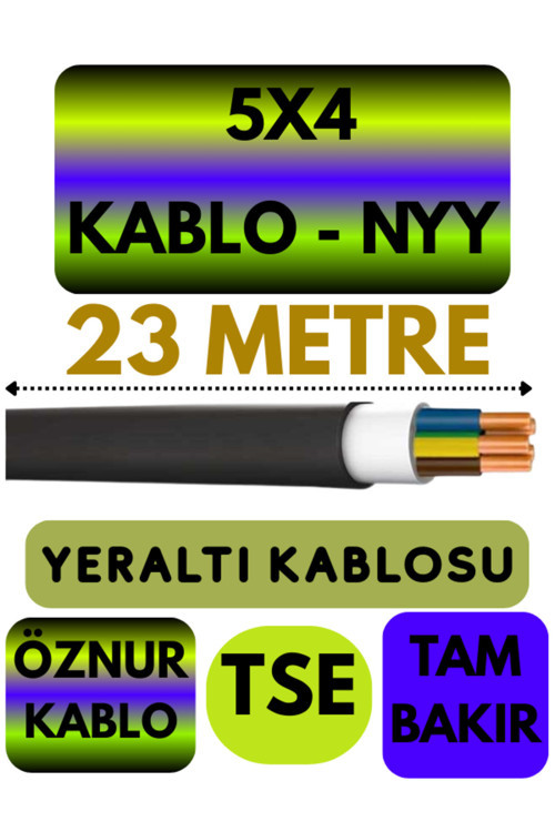 Öznur 5X4 NYY (Yeraltı Kablosu) Metre Seçenekli 23 METRE