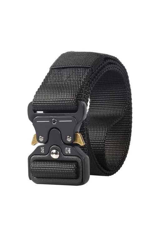 Outdoor Taktik Kemer - Metal Toka - Siyah - 120cm