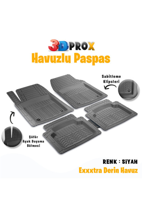 Volkswagen Polo 2021 Model Prox 4d Havuzlu Paspas Siyah