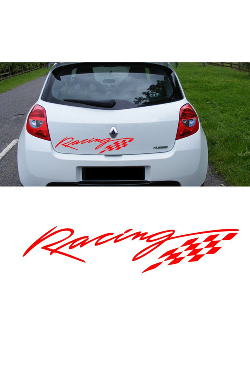 30 X 7.5 Cm Racing Bayrak Araba Sticker