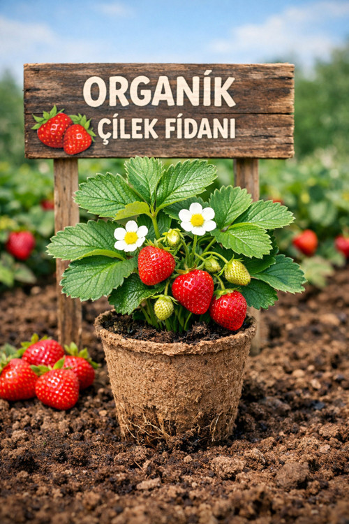 ORGANİK 10 ADET ÇİLEK FİDANI