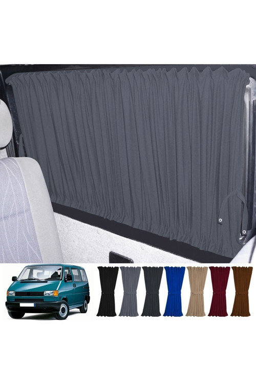 Volkswagen T4 - Transporter / Caravelle Kısa Şase 1990–2003 Uyumlu Gri Raylı Oto Perde Takımı