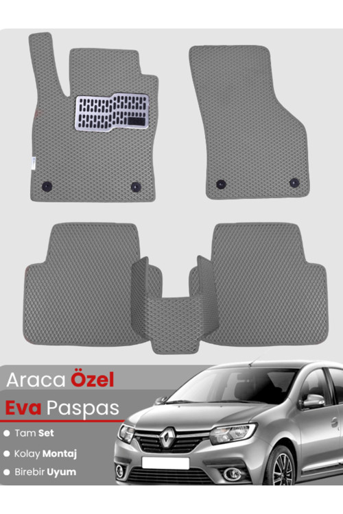 Renault Symbol 3 (2013-2020) Uyumlu EVA Paspas Tam Set–Araca Özel,Su Geçirmez,Hızlı ve Kolay Montaj