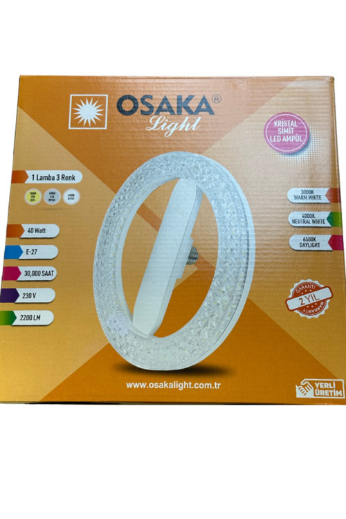 (1 Adet) Osaka 40W Sarı-Günışığı-Beyaz E27 Duylu Simit Ampul