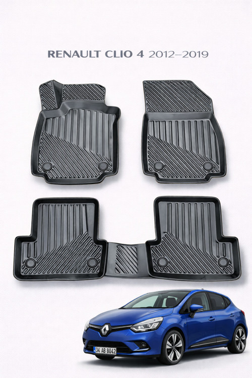 Renault Clio 4 2012–2019 Uyumlu 3D Oto Paspas Premium