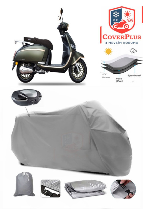 Yuki Risotto 50 Branda Arka Çanta Uyumlu Motor Brandası Motosiklet Örtüsü