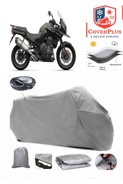 Triumph Tiger 1200 Desert Edition Branda Arka Çanta Uyumlu Motor Brandası Motosiklet Örtüsü