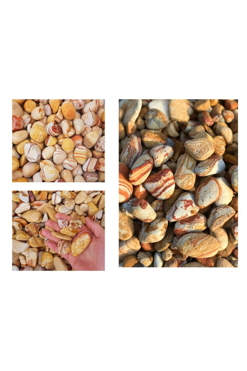 DOLOMİT TAŞI SARI ÇİZGİLİ 6-10 cm 5 KG DOĞAL DEKORASYON TAŞI