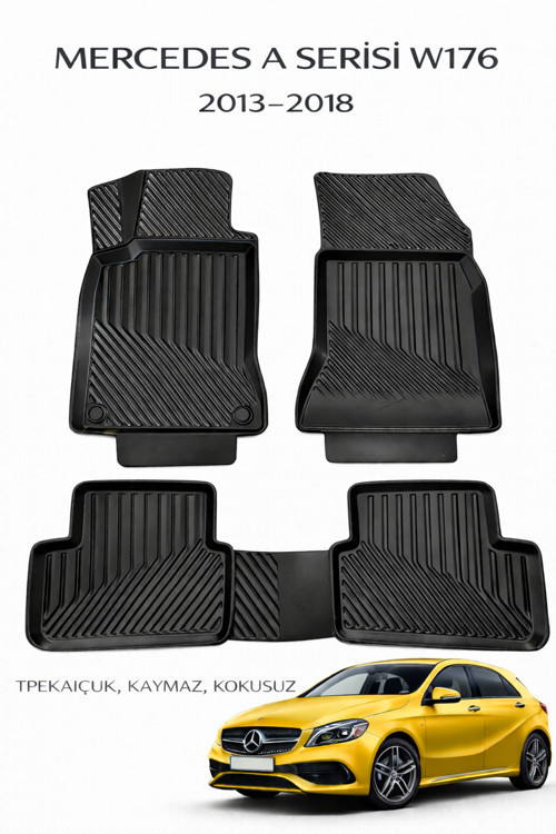 Mercedes A Serisi W176 2013-2018 ile Uyumlu 3D Oto Paspas Premium