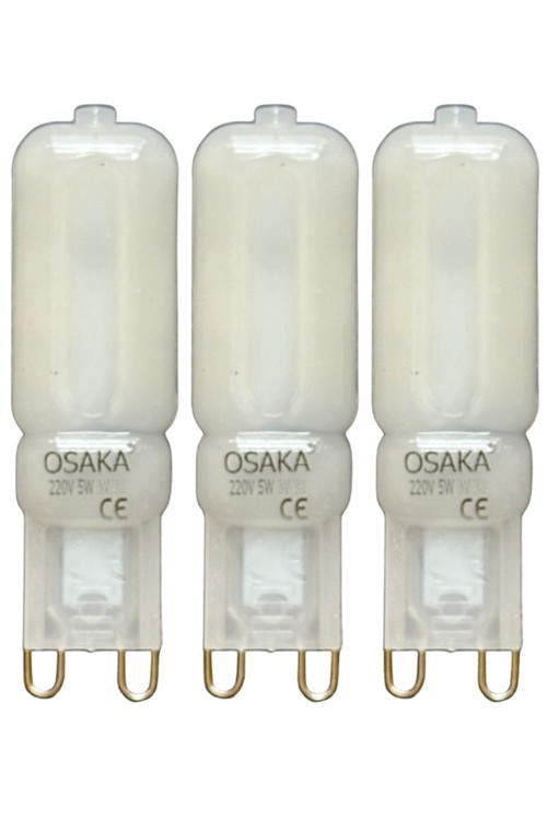(3 Adet) Osaka Buzlu 5W Beyaz Işık (6500K) G9 Duylu Led Kapsül Ampul
