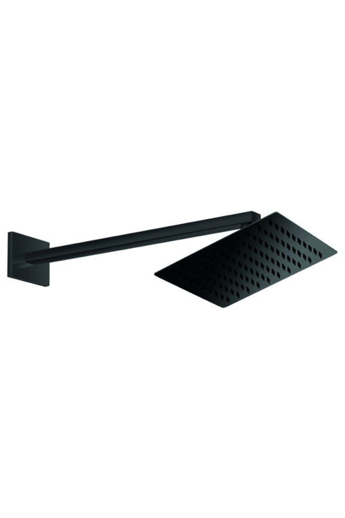 Ankastre Duş Başlığı Kare Slim Metal 20x20 Cm Siyah Ads27-s