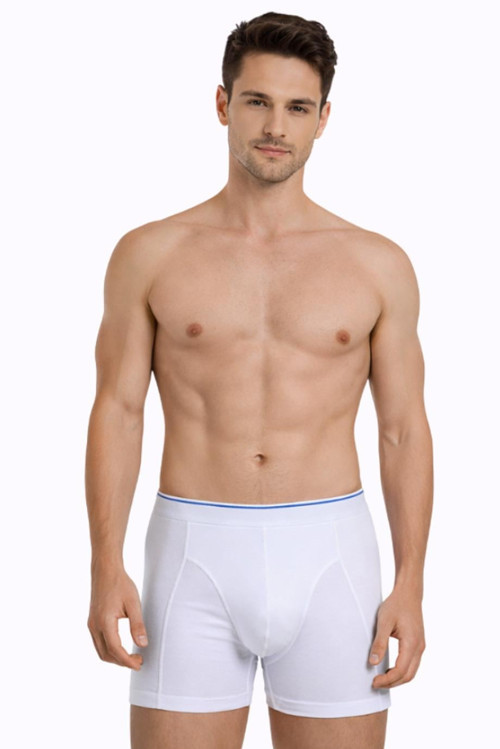 Erkek Elastanlı Beyaz Boxer 889