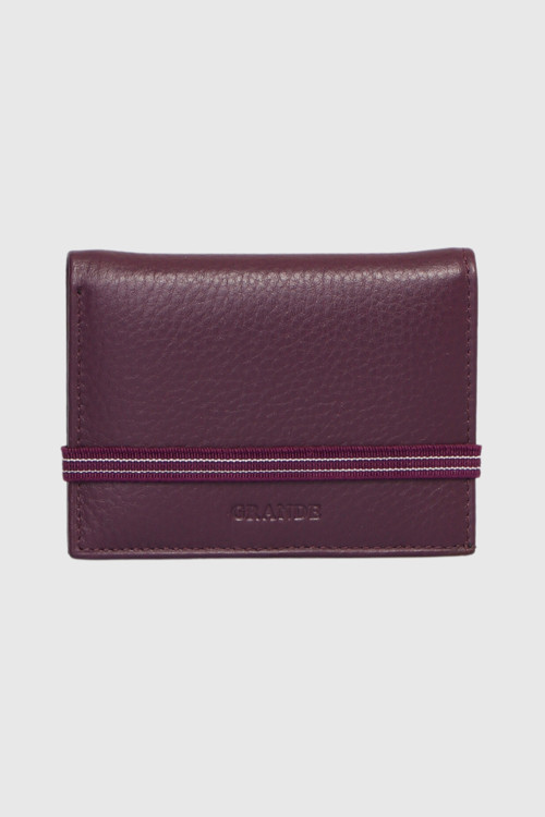 325 Hakiki Deri Şeffaf Hazneli Yatay Kartlık Arsel Mürdüm