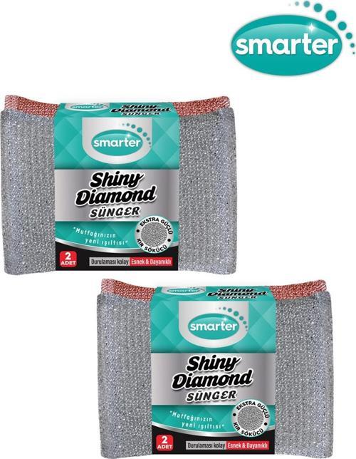 SHINY DIAMOND BULAŞIK SÜNGER 4'LÜ OVMA İNOX