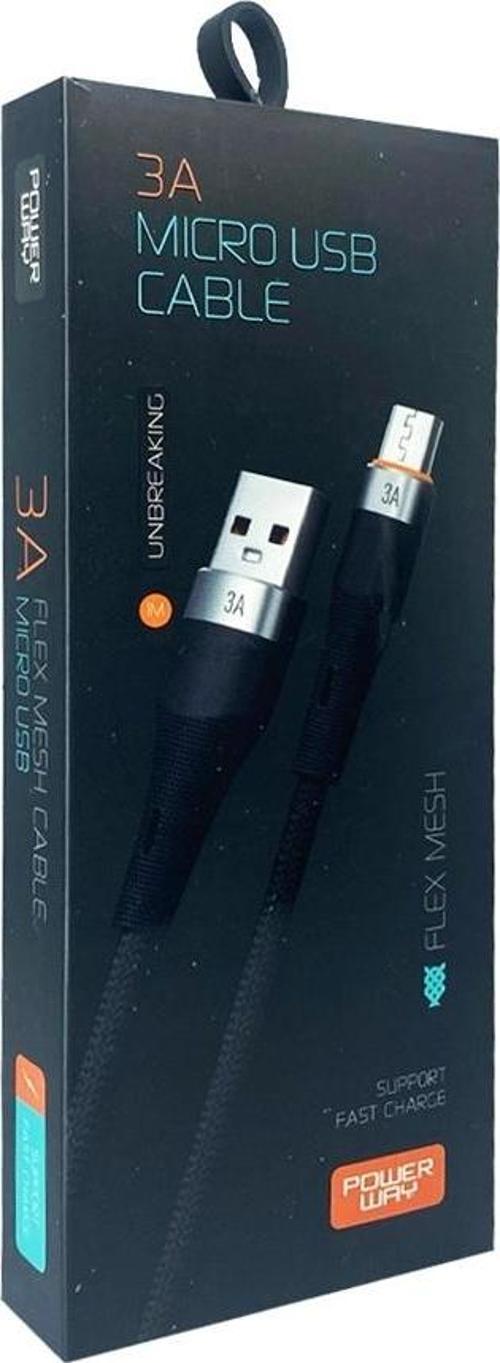 Hc01 İp Örgülü 3A Micro Usb Şarj ve Data Kablosu