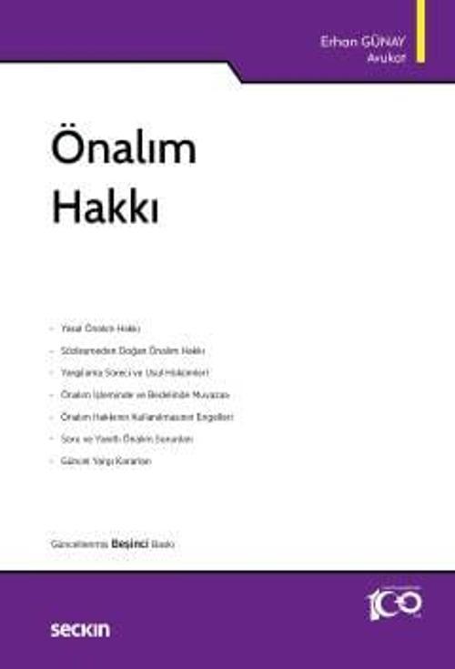 Önalım Hakkı Erhan Günay 5. Baskı, Mart 2024