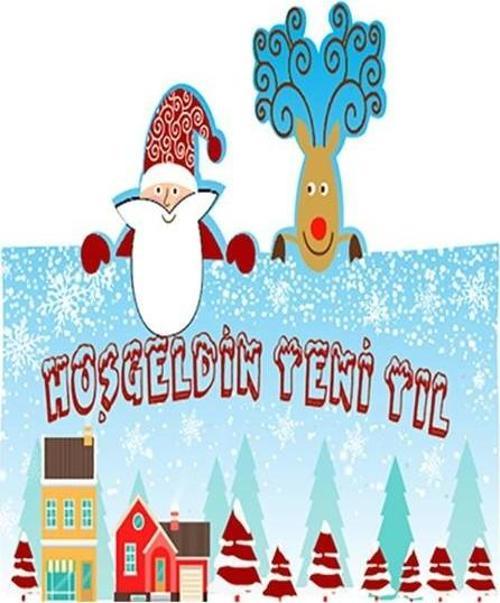 Noel Baba Geyik Ahşap Hediyelik Kart