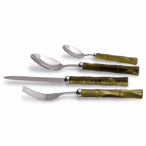 Bamboo Zeytin Yeşili 75 Parça Çatal Bıçak Seti