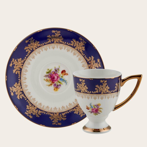 23067-5 Flower Blue 6'lı Kahve Fincanı