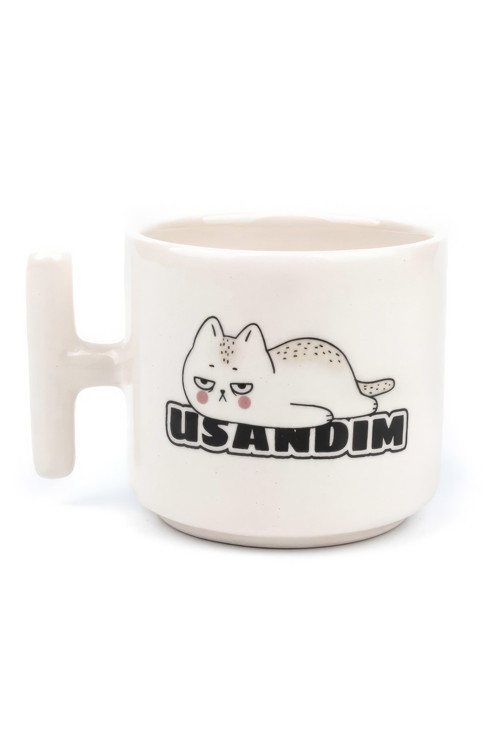 Usandım Tasarımlı Baskılı T kupa Bardak