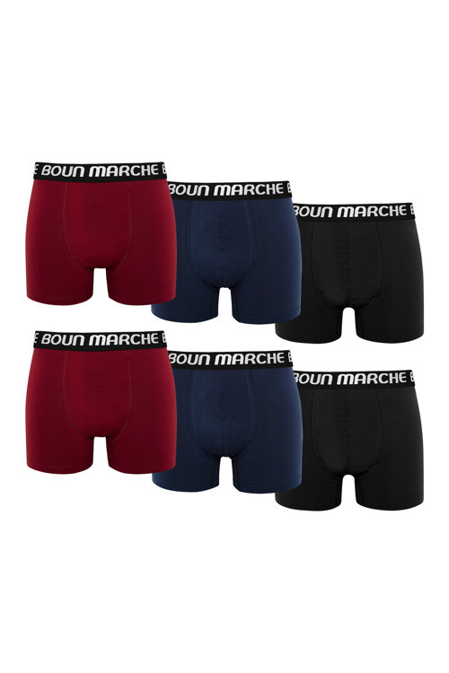 Erkek Boxer Likralı Premium 6'lı Kutu FALCON
