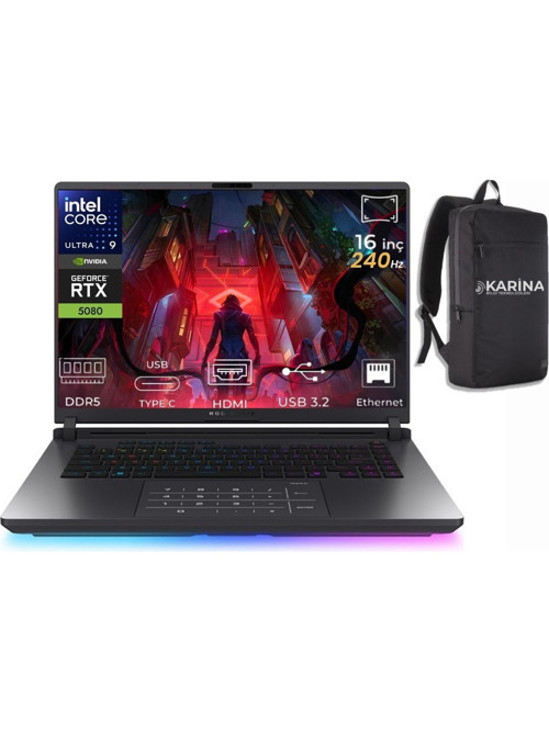 ROG Strix G16 Ultra 9 275HX G615LW-S5187-K52 64GB 1TB RTX5080 16GB W11Pro 16" WQXGA Gaming Laptop & Karina Çanta