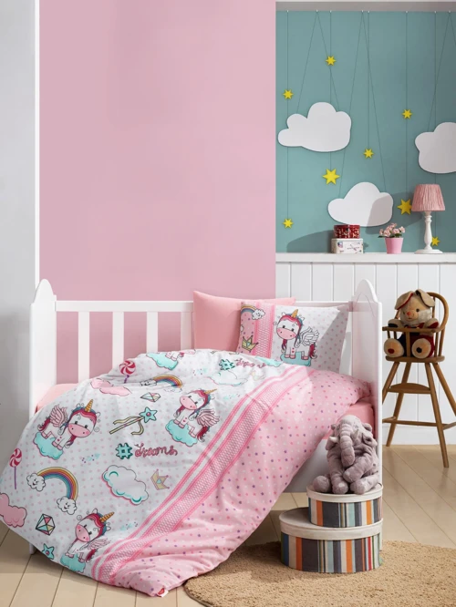 Flanel Bebek Nev Takımı Pembe