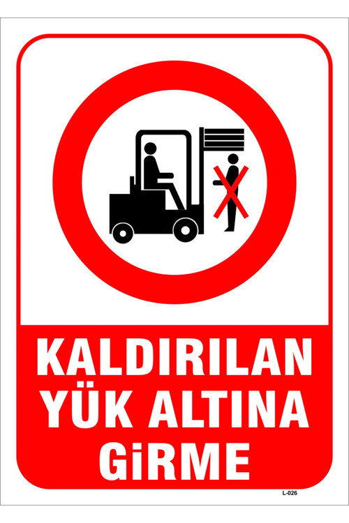 Kaldırılan Yükün Altında Durma Levhası Levha Vim 014 15x21 Cm Galvaniz Saç 0,4 Mm
