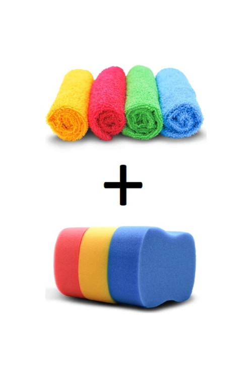 Secret Süper Microbiber Temizlik Bezi + 3Lü Oto Yıkama Süngeri (3 Adet)