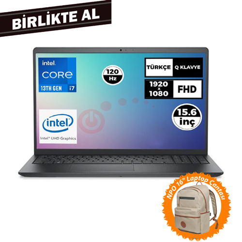 Vostro 3530 i7-1355U 16GB 512GB SSD 15.6" 120Hz Ubuntu + Çanta N1601PVNB3530U 046
